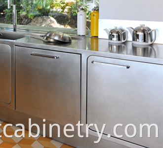 cabinet with stainless steel top